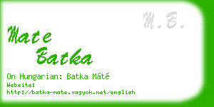 mate batka business card